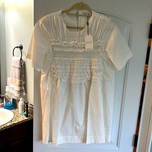 White Ruffle Mini Dress from English Factory Size Medium